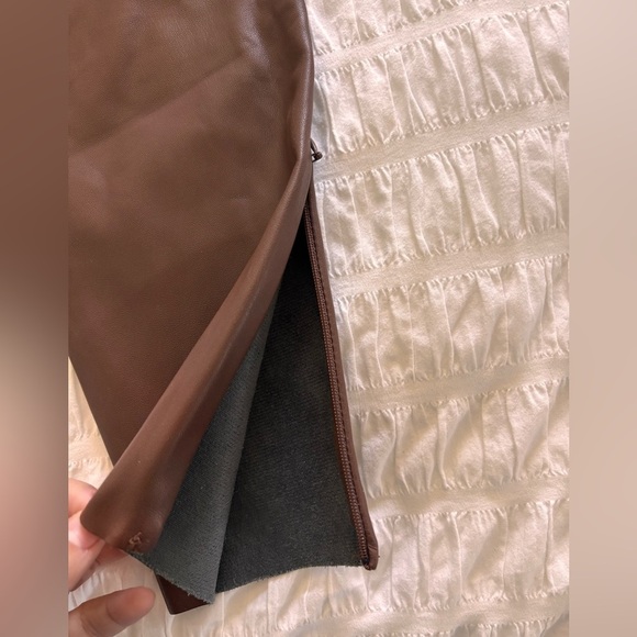 Meshki Chocolate Faux Leather Trousers - Picture 8 of 8